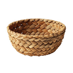 Woven basket decorative bowl storage container craft on transparent background