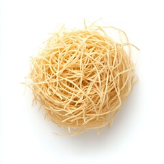A nest of uncooked pasta