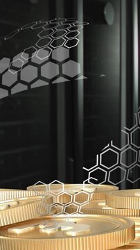 Animation of globe over money and servers