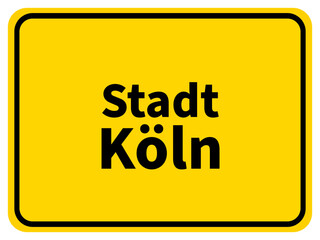 Illustration eines Stadteingangsschildes von der Stadt Köln