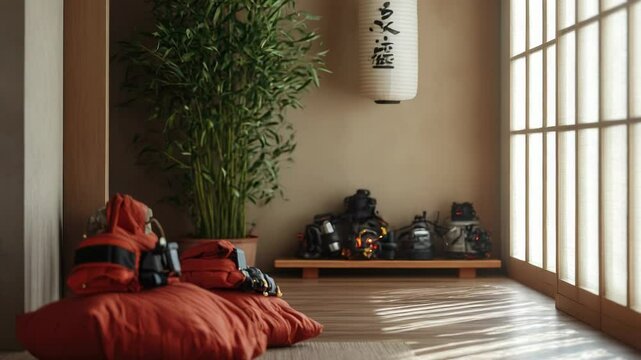 Two sleeping bags sit on the floor in front of a window, ready for camping or outdoor adventure