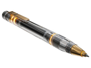 Naklejka premium Buy luxury clear gold pen online writing instrument on transparent background