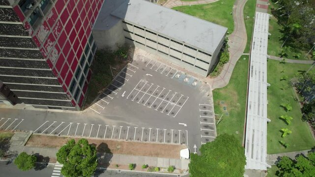 Aerial view revealing the Aula Magna at Universidad Central de Venezuela, Caracas