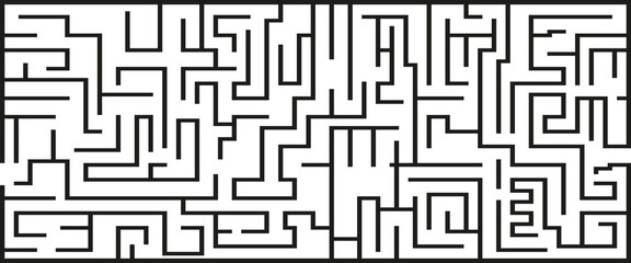 Black rectangle maze background. Labyrinth background. Vector illustration