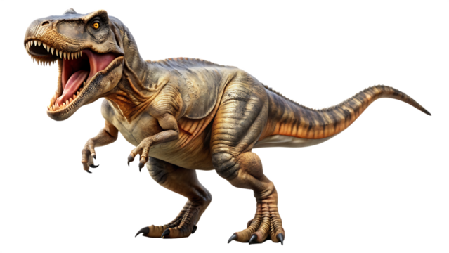 dinosaur isolated on white background, png, ai generated.	