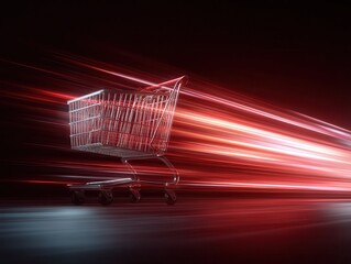 shopping cart in motion