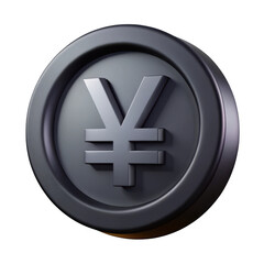 Obraz premium 3d realistic yen coin icon isolated on transparent background