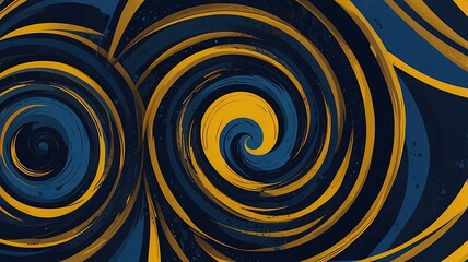 Abstract swirls in blue and gold creating a dynamic and mesmerizing visual composition art design