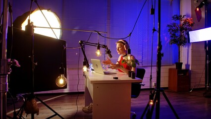 Modern Podcast Recording Studio with Professional Setup