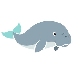 Fototapeta premium Dugong vector illustration
