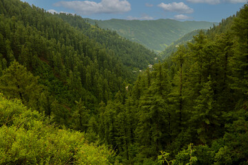 Beautiful mountains landscape under a blue sky with clouds sunrise scenery, Beautiful mountain view with snow of Sonamarg, Jammu and Kashmir state, Beautiful Neelum Valley, Kashmir - Pakistan	
