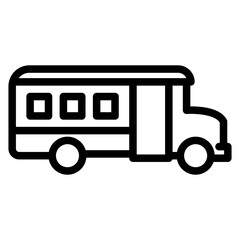 School Bus Icon Style