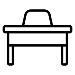 School Desk Icon Style