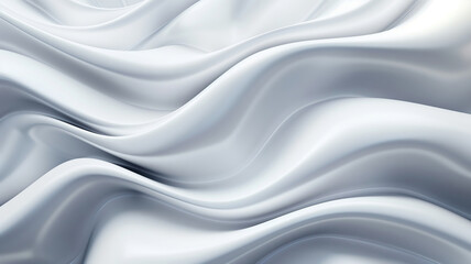 Obraz premium Elegant flowing white shapes create a three-dimensional illusion, ideal for minimalist design, texture backgrounds, or digital decor