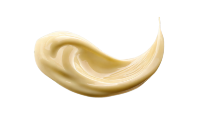 Isolated PNG of flowing, realistic mayonnaise captured mid-motion on a transparent background, ideal for food design, dairy ads, or cooking visuals. Mimics spreading textures of cheese, cream, or milk