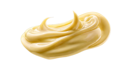 Isolated PNG of flowing, realistic mayonnaise captured mid-motion on a transparent background, ideal for food design, dairy ads, or cooking visuals. Mimics spreading textures of cheese, cream, or milk