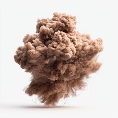 Beige cloud explosion on white