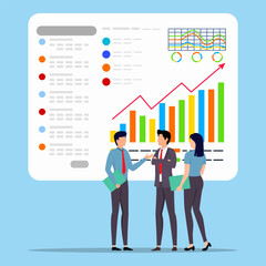 Business Team Analyzing Data with Charts and Graphs