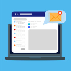 New email notification on computer screen