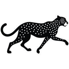 Fototapeta premium Cheetah Silhouette Running Fast Wildlife Illustration of a Feline in Motion