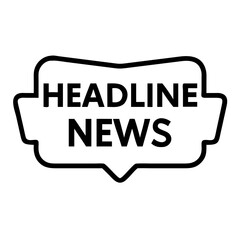 Headline news icon in bold typography on minimalist background  