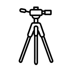 Tripod with adjustable head in minimalist line art design  