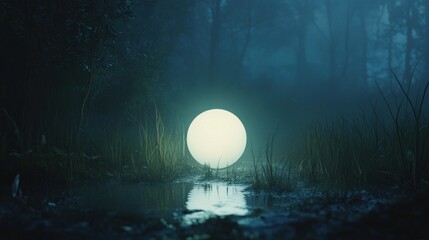 Misty Forest Moonlight