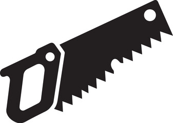 hand saw flat silhouette icon vector