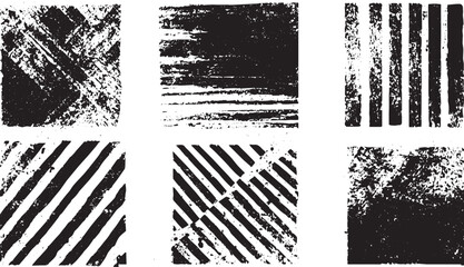 Set of grunge textures, isolated, old texture transparent background. 