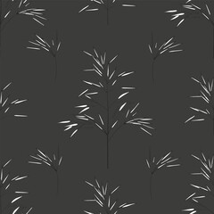 Abstract floral background. Grass branch on dark background.