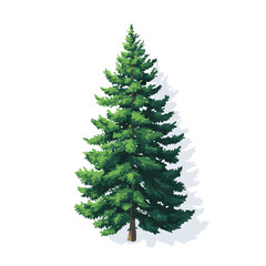 Obraz premium pine tree isolated in White Background, pine tree vector, Flat lay vector illustration