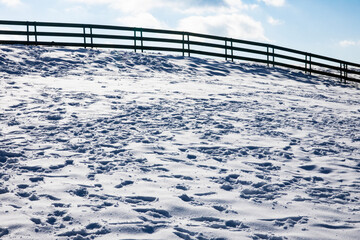 snow-covered ranch in the mountain