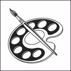 Paint Tray icons set line and glyph vector stock illustration