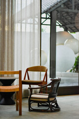 table and chairs in a restaurant