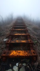 Eerie rusty abandoned railroad tracks photos