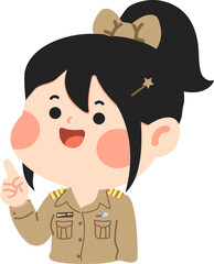 Illustration of a Thai Teacher Pointing