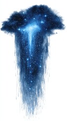 Celestial Clouds with Glowing Stars and Ethereal Light Cascade