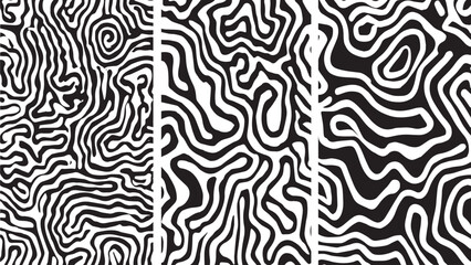 set of Topography relief. Abstract background. Vector illustration. black color's 