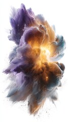 Colorful Abstract Explosion of Smoke and Light in Space Background
