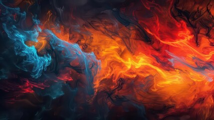 Fototapeta premium A vibrant abstract swirl of colors blending in a cosmic-like pattern.