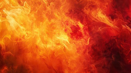 A vibrant display of flames and fire, showcasing dynamic movement and intense colors.
