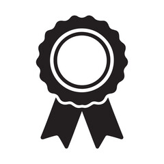 Award ribbon rosette with blank center symbolizing achievement and success vector 