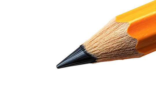 Unsharpened yellow pencil with eraser isolated on white background