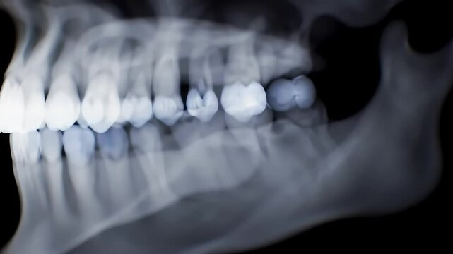  Side View Dental X-Ray Focusing on Molars and Premolars