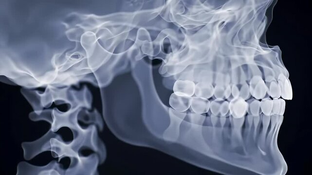 Lateral Dental X-Ray Highlighting Jaw and Tooth Alignment
