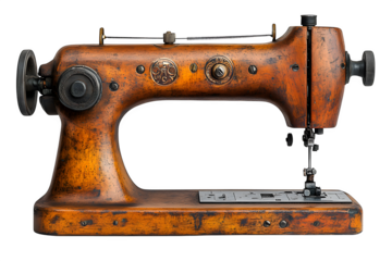 Vintage sewing machine bobbin isolated on white background