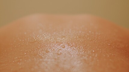 Fototapeta premium Glistening Skin Texture with Dew Drops and Bokeh