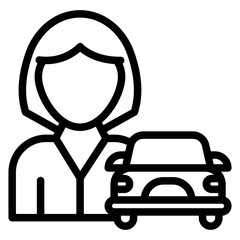 Car Saleswoman Icon Style