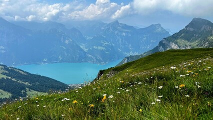Magical Swiss mountain lake 