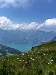 Magical Swiss mountain lake 